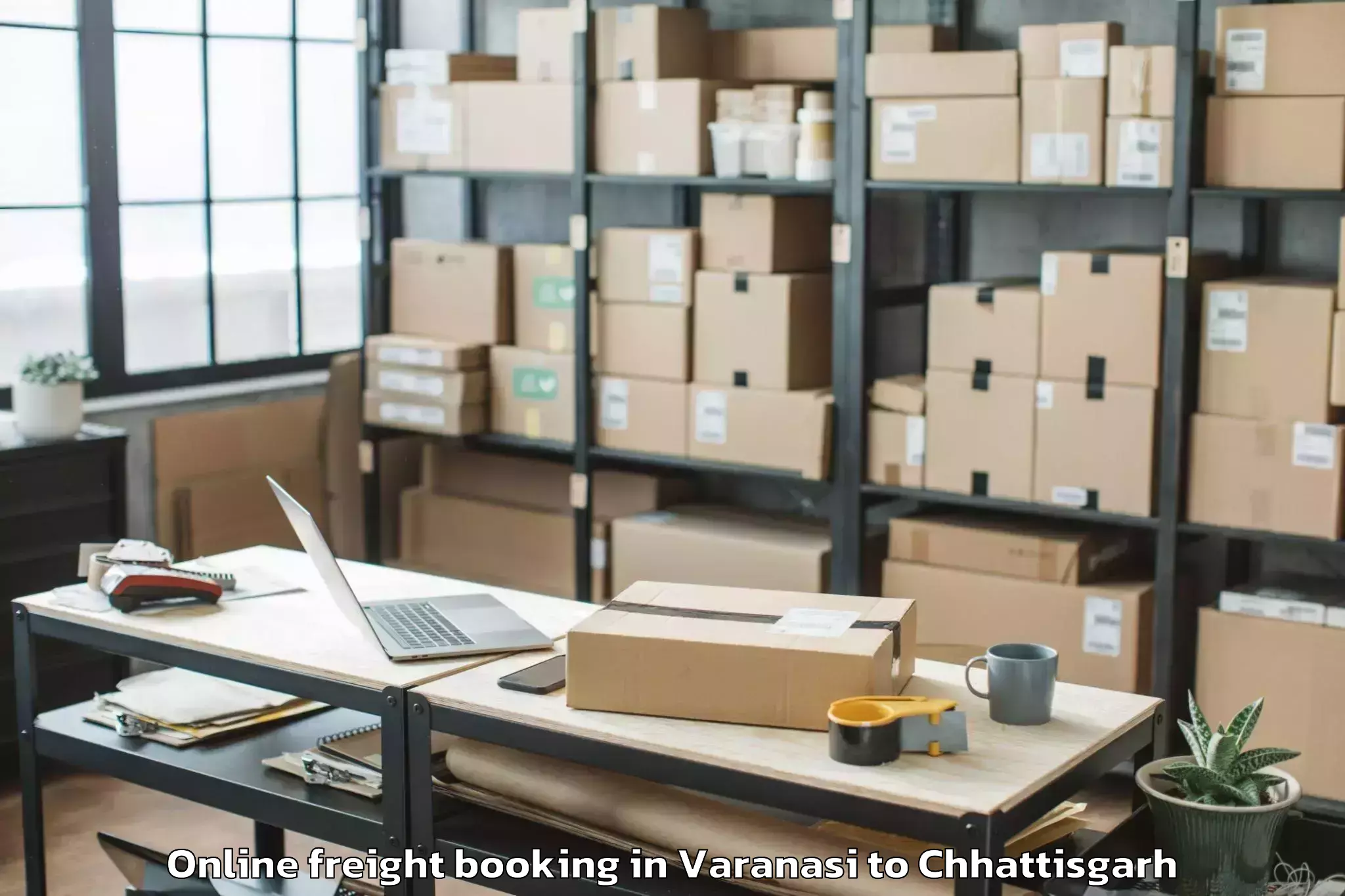 Easy Varanasi to Balrampur Ramanujganj Online Freight Booking Booking